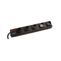 Filtro De Linha Régua Extensão 5 Tomadas Espaçadas Cabo De 5 Metros Preto Metálico Circuit Breaker Upsai
