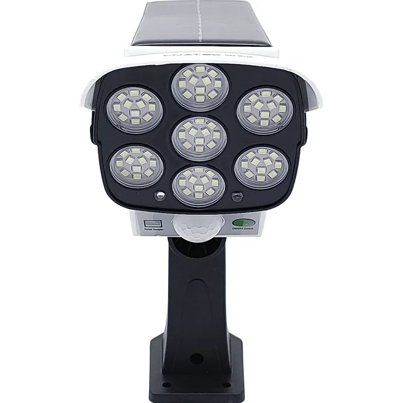 Luminária Solar Com Sensor De Movimento LED Smd 77x Com Bateria De Lítio