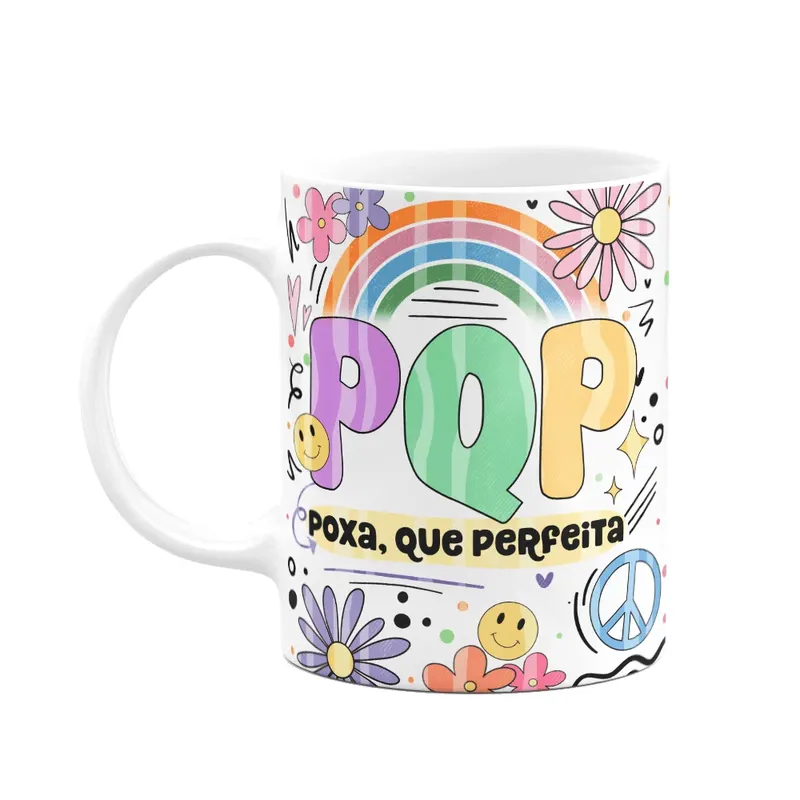 Caneca Divertida Vibes, Pqp, Poxa, Que Perfeita!
