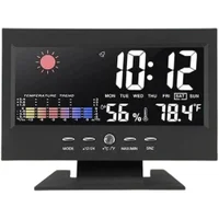 Sensor de Temperatura Relógio Digital LED Alarme Meteorológico