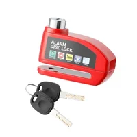 Cadeado Trava De Disco Com Alarme Sonoro Moto E Bike Cor:vermelho