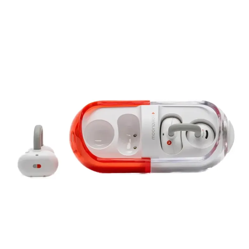 Fone De Ouvido Moondrop Pill Vermelho Bluetooth 6.0 Ear-clip Anc Ai, Driver 13mm, Ipx4, 8+20h, App Personalizável