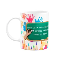 Caneca Professores - Quem Luta Pela Educação, Parabéns! - M3