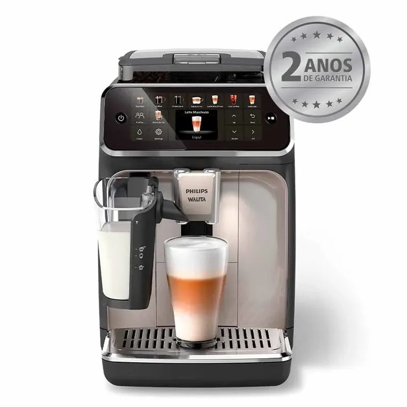 Cafeteira Espresso Superautomática Lattego Série 5500 Philips Walita Preta E Cromada - Ep5547 - 110v