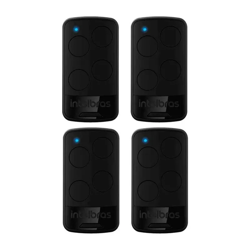 Kit 6 Controles Remoto Ep04 De 4 Botões Para Automatizador Portão Black Intelbras