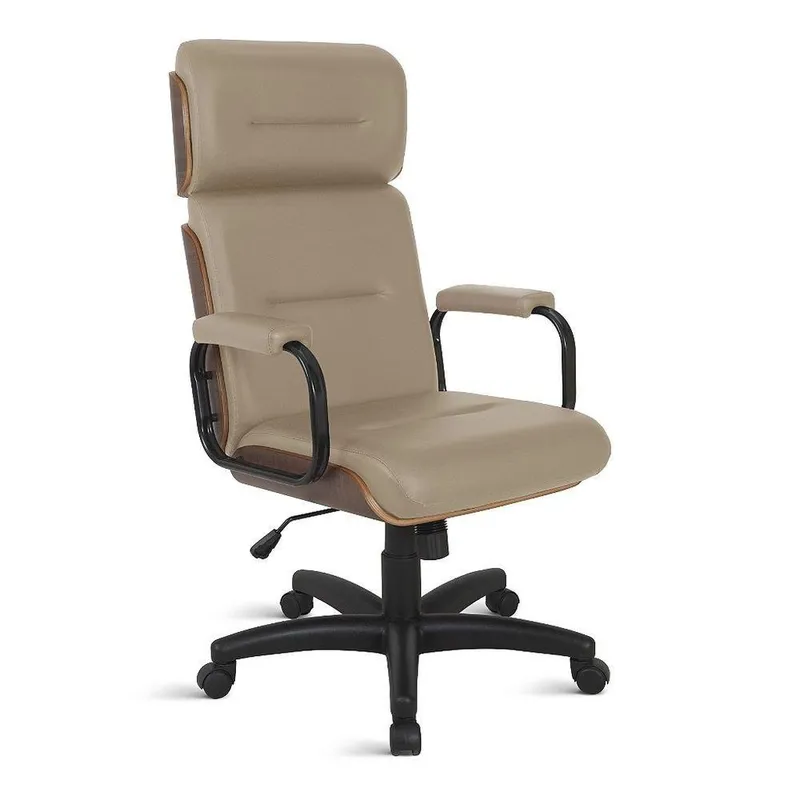 Cadeira De Escritório Caramujo, Premium, Suporta 120kg, Bege