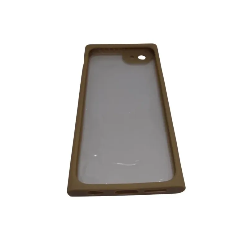 Capa Capinha De Celular Iphone 6 Emborrachada Transparente Super Resistente Cor:bege