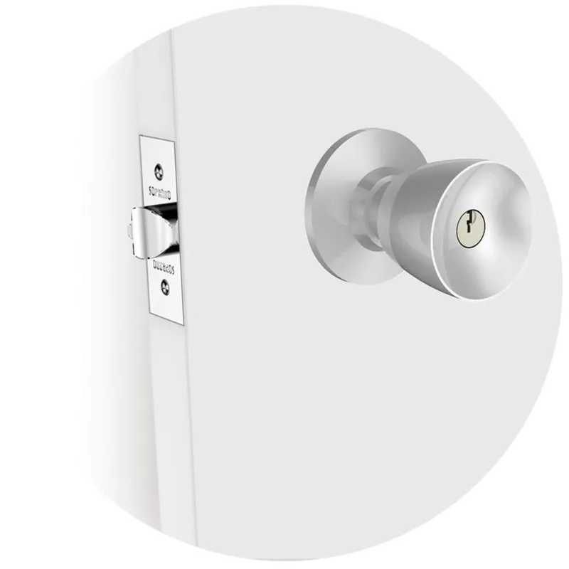Fechadura Para Porta Divisória Cilíndrica Tulipa 90mm Inox Escovado Soprano