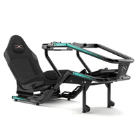 Simulador De Corrida Cockpit Fx1 Estação Simples Suporte P/volante E Pedais Com Banco Suporta Até 140kg Preto/verde