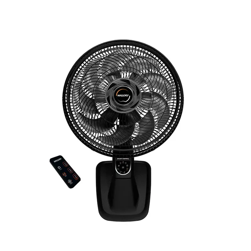 Ventilador De Parede Mallory Smart Control 40 Cm Preto E Grafite 127v.
