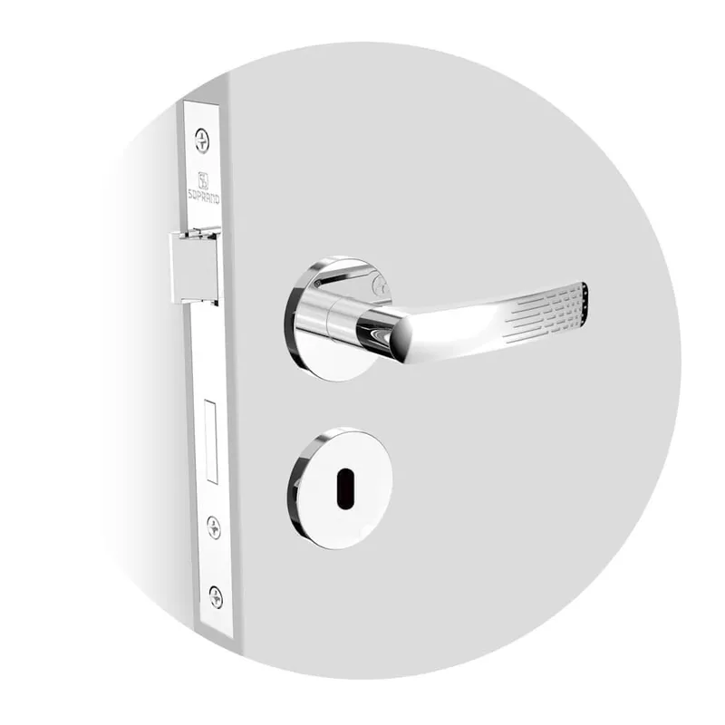 Fechadura Interna Paliway Reta Roseta Redonda Ros22 Cromado 40mm (40x53) Soprano