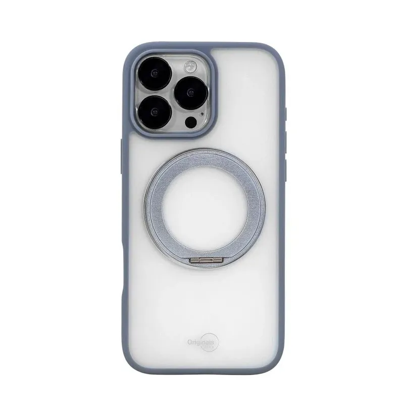 Capa Iphone 16 Pro Iplace, Stand Cinza