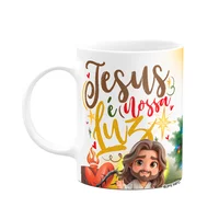 Caneca Natal Com Jesus - Jesus É Nossa Luz