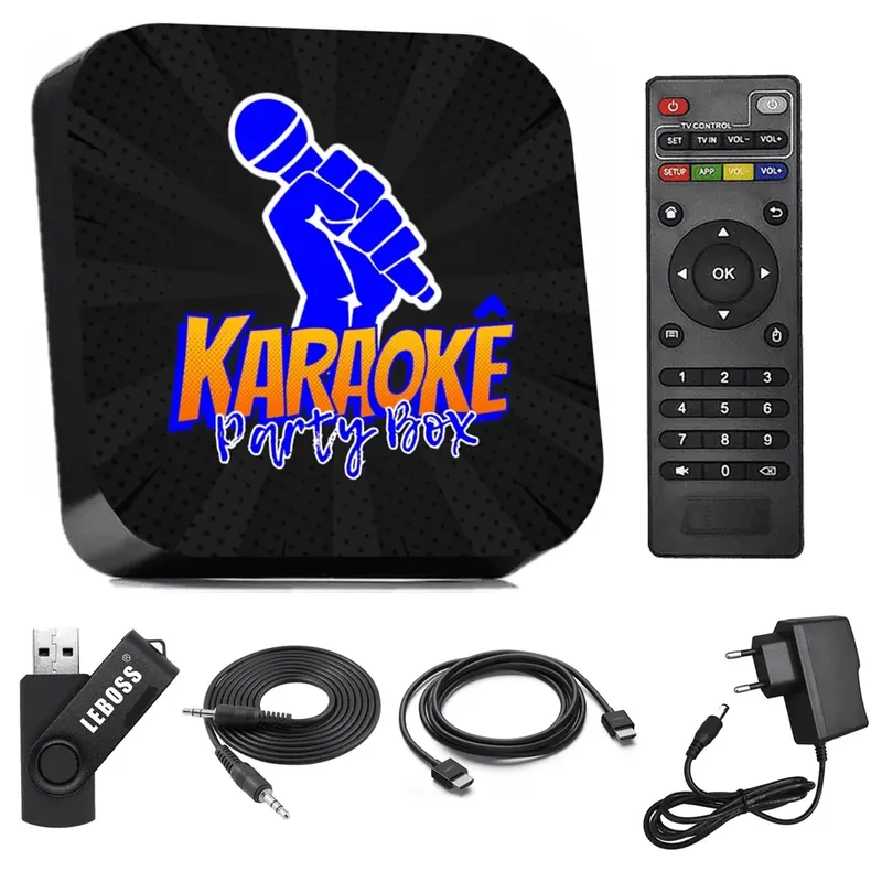 Karaokê Party Box Preto +de 2000 Músicas Videoke (com Pontuação) Não Precisa De Internet