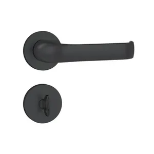 Fechadura Banheiro 823/37 Roseta Redonda Preto Fosco 40mm Stam
