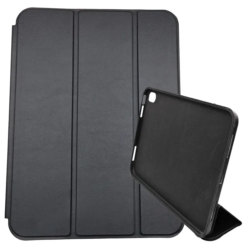 Capa Capinha Compatível Com Apple Tablet Ipad 10 Geração 2022 Tela 10.9 Três Dobras Aveludada Cor:preto