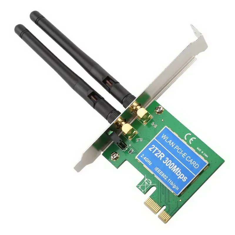Placa de Rede Wi-Fi N300 Feasso PCI-E 1X Single Slot Com Espelho Low Profile 2 Antenas - FPR-300M.