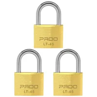 Kit 3 Cadeados Pado 45mm Para Corrente Mesma Chave