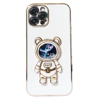 Capa Com Suporte De Astronauta Galvanizado Compatível Com Iphone Modelo:13promax;cor:branco.