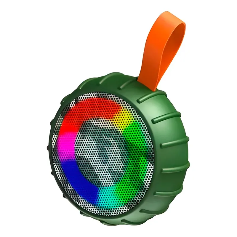 Mini Caixa De Som Resistente À Água Portátil Com Alça Cor:verde