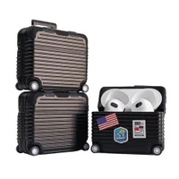 Capa Mala Viagem + Adesivos Para Airpods 3, Preto