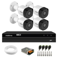 Kit 4 Câmera De Segurança Intelbras Vhd 3130 B G6 Hd 720p Metal + Dvr Mhdx 1104 4 Canais Intelbras