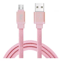 Cabo Micro Usb, Sincronização E Recarga 12w 2.4a, Tecido Reforçado, 1 Metro, Rosa, Cnv510pk, Elg