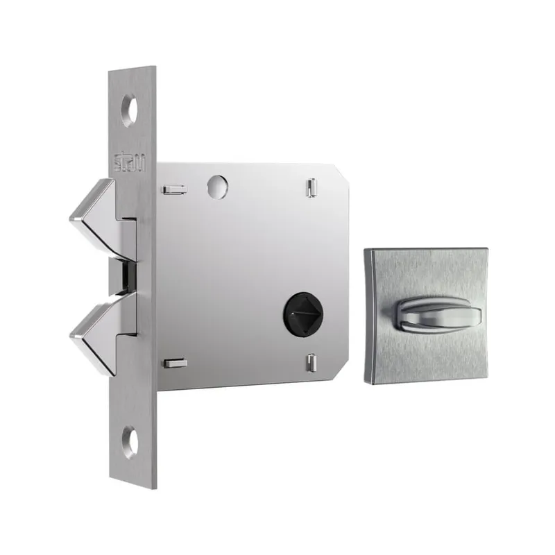 Fechadura Para Porta De Correr 1006s Banheiro Roseta Quadrada Classic Cromada 45mm Stam