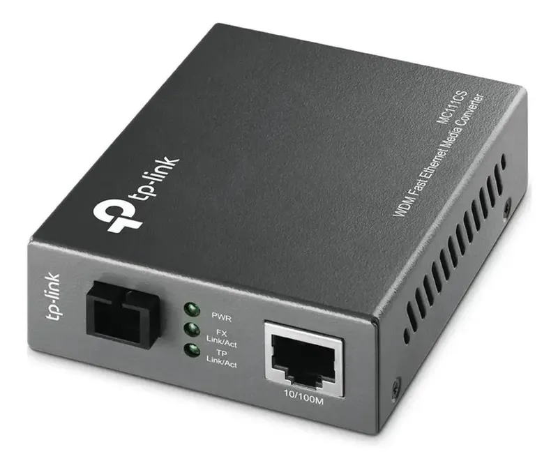 Conversor Fibra P/ Lan Rede Tp-link Wdm 10/100mbps Mc112cs