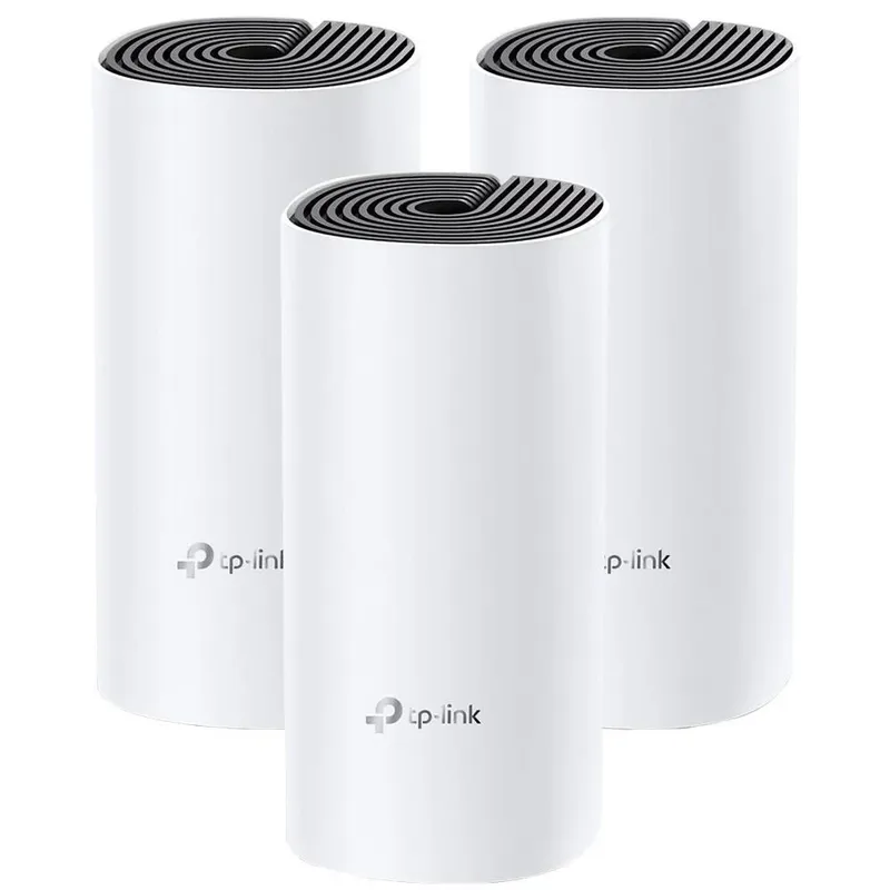 Kit com 3 Roteadores Gigabit Wifi TP-Link Rede Mesh AC1200 Mbps, Dual Band, 2.4Ghz e 5.0Ghz 3 em 1 DECO M4