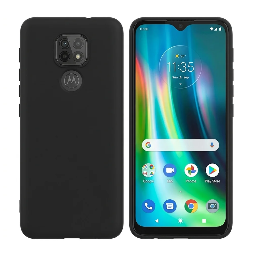 Capa Capinha Silicone Aveludada Para Moto G9 Play / E7 Plus Preto
