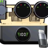 Microfone De Lapela Sem Fio Duplo - Compatível Com Iphone E Android - Eletro El-1847 Com Case Digital, Ideal Para Vídeos, Aulas, Lives E Podcasts