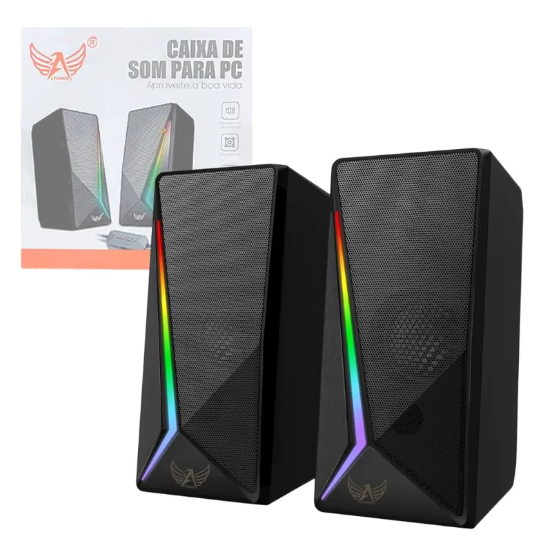 Caixa De Som Alto Falante RGB Bluetooth - Computador Notebook