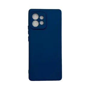 Capa Moto Edge 40 Pró Silicone Aveludada Protege Câmera Colorida Capinha Anti Impacto Moto Edge 40 Pró:azul Escuro