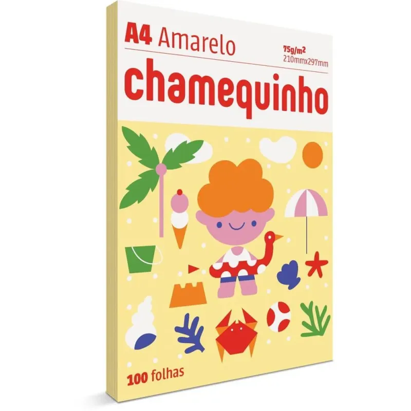Papel Sulfite International Paper A4 Colorido Chamequinho 75g Amarelo