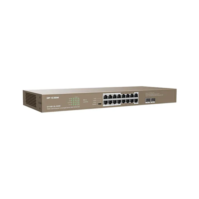 Switch Ip-com G1118p-16-250w 16 Portas 10/100/1000 Poe Não Gerenciado