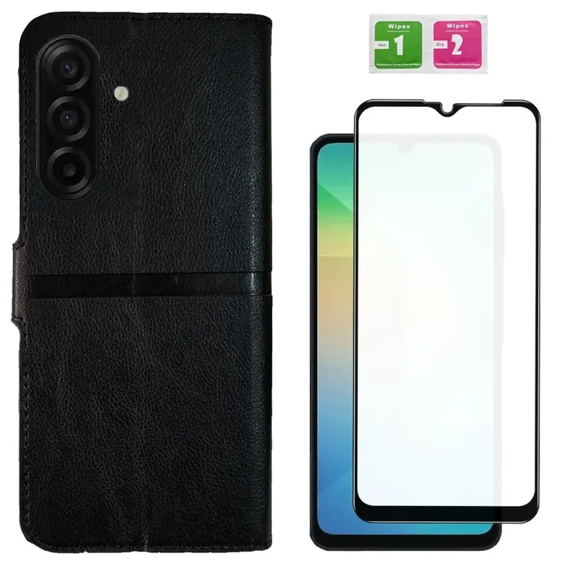 Capa Carteira Flip + Película 3d Vidro Para Samsung Galaxy A17 5g
