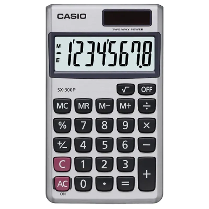 Calculadora De Bolso Casio 8 Digitos Sx-300p - Prata
