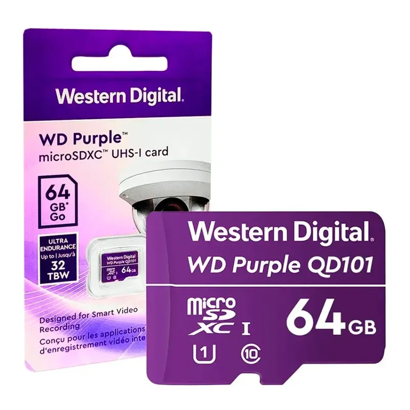 Cartão De Memoria 64gb Microsd Ultra Endurance Purple Cftv Wdd064g1p0c WD