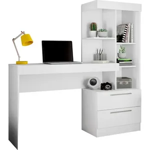Escrivaninha Com Estante Notável Móveis Nt 2010 Flex Branco New/rosa