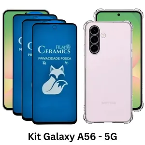 Capa Anti Choque Tpu + 3un Película Fosca Privacidade Para Samsung Galaxy A56 5g