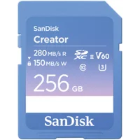 Cartão Memória Sandisk Sd Xc 256gb 280mb/s Uhs-ii V60 Creator Series Sdsdxep-256g-gncis