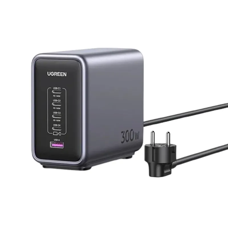 Carregador 5 Em 1 Ugreen 300w Gan Estação De Carregamento Preto