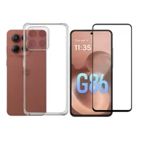 Kit Para Moto G86 | Capa Tpu Anti Choque + Película Frontal 3d De Vidro Temperado