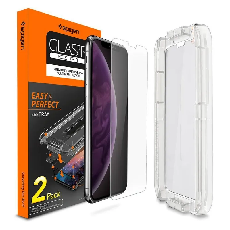 Pack 2x Peliculas Spigen Iphone Xs Max 11 Pro Max Com Aplicador