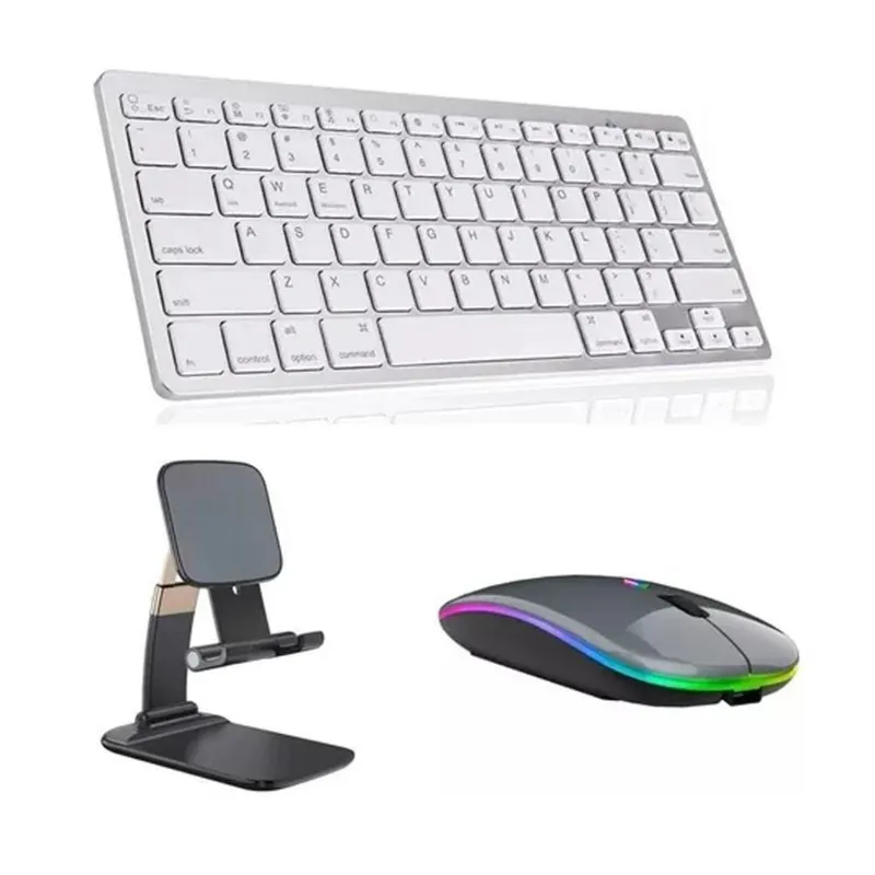 Teclado Branco,suporte Mouse C Bluetooth Para Galaxy S6 Lite