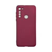 Capa Moto G8 Silicone Aveludada Colorida Capinha Anti Impacto Moto G8:vinho