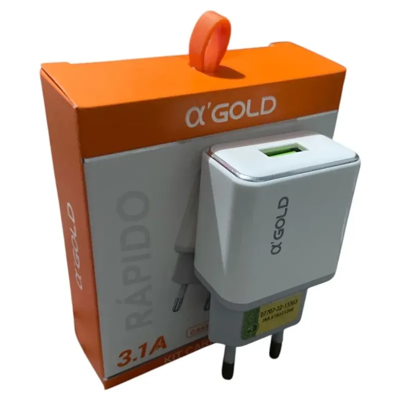Carregador Tipo C Turbo 3.1a A'gold Ca43-3 Branco - A Gold