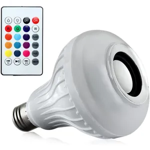 Lampada Luz LED RGB Bluetooth Música Caixa Som + Controle