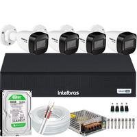 Kit Intelbras, 4 Câmeras VHD 1220 Full Color + DVR 1008c, 8 Canais, HD 500GB